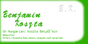 benjamin koszta business card